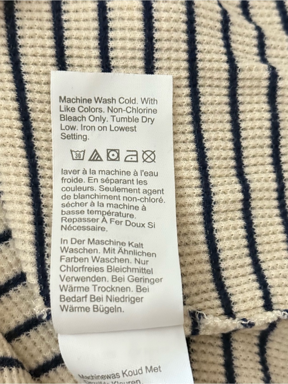 Madewell Stripe Waffle Knit Henley Tunic Sweater Dress XS - Picture 9 of 9